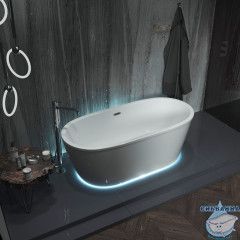 Акриловая ванна 1Marka Tondo 174х80 с каркасом (с подсветкой)
