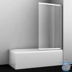 Шторка для ванны Wasserkraft 41S02-100 RM 100x140 профиль хром, стекло матовое