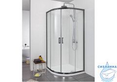 Душевое ограждение Aquatek AQ ARI RO 09020BL 90x90 профиль черный, стекло прозрачное