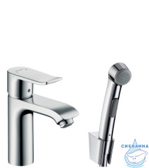 Смеситель для раковины Hansgrohe Metris с гигиеническим душем 31285000 (с донным клапаном)