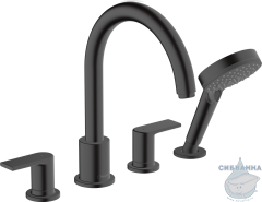 Смеситель для ванны на борт Hansgrohe Vernis 71456670 (черный матовый)