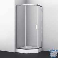 Душевое ограждение Wasserkraft Naab 100x100 профиль хром, стекло прозрачный 86S38