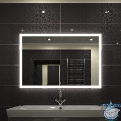 Зеркало Calypso Mercury Led 100x70 с подсветкой,  с часами ЗЛП383